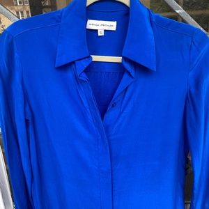 Amanda Uprichard Royal Blue Silk Shirt dress